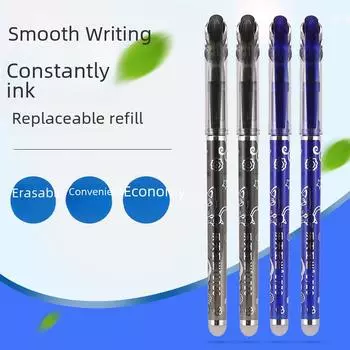 Ручка Moyi Erasable Gel Pen, Hot Magic Grinding Cartoon School Pen в кристально-голубом цвете, для мальчиков и девочек. 0.5mm