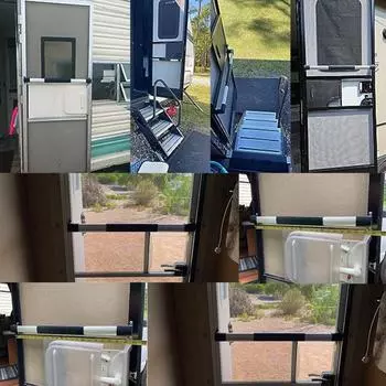 Ручка-перекладина для двери автофургона, регулируемая от 21,6 до 28,6 дюймов, ручка-поручень для двери автофургона, прицепа-кемпера чёрный