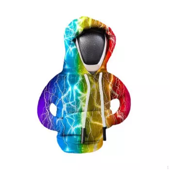 Ручка переключения передач автомобиля, чехол, толстовка с капюшоном, аксессуары для интерьера, забавный красочный рычаг