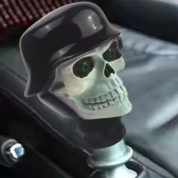 Ручка переключения передач автомобиля, декоративная, уникальная, череп, смоляная, ручка переключения передач автомобиля, чехол для рычага переключения передач автомобиля, аксессуары для украшения интерьера автомобиля бронзовый