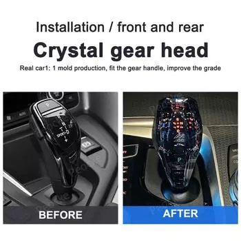 Ручка переключения передач Crystal Gear Shift Knob с коротким стержнем для BMW F33 F34 F36 F26 F20 F30 F22 F23 iX3 G08 G12 G32 G02 F18 F10 G30 Ручка коробки передач
