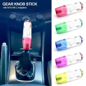 Ручка переключения передач для автомобиля, ручка переключения передач, ручка переключения передач, кристалл, прозрачный пузырь, фиолетовый, синий, рычаг переключения передач, 10 см