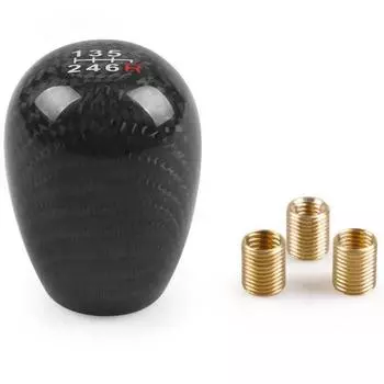 Ручка переключения передач из углеродного волокна, 6-ступенчатая ручка переключения передач, универсальная для большинства автомобилей с 3 адаптерами