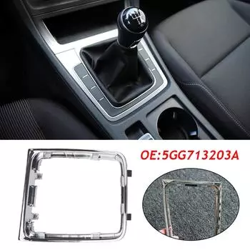 Ручка переключения передач, рычаг переключения передач, кронштейн рамки, круглая ручка переключения передач, хромированная для VW Manual Golf 7 7.5 Golf R, левый водитель 5GG713203A серебряный