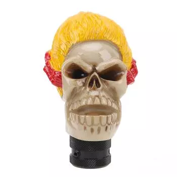 Ручка переключения передач в виде черепа, стиль скелета, головка рычага переключения передач для автомобиля с 3 адаптерами для большинства механических