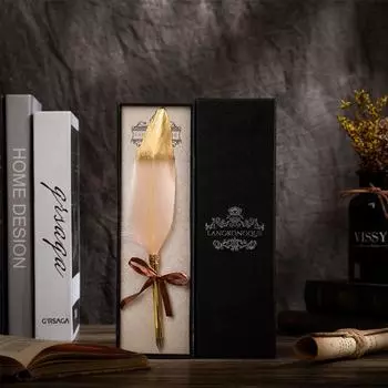 Ручка-перо в европейском стиле, винтажная ручка-перо, подарочный набор, стержень из платинового золота, набор ручек, креативный подарок, подарок на ежегодную встречу