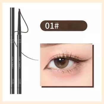 Ручка-подводка для глаз с плоской головкой, естественно гладкая, водонепроницаемая, устойчивая к царапинам, стойкая, не размазывается, коричневая, 1,5 мм