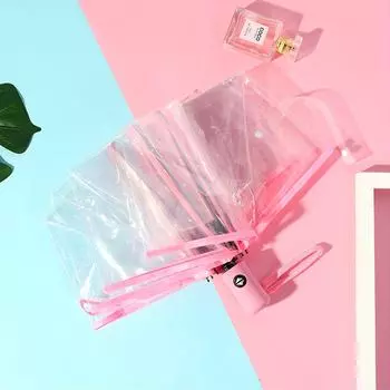 Ручка полностью автоматическая трехскладная прозрачная зонт для путешествий для мужчин и женщин складной мини-материал: Резиновый Маленький Дождливый День