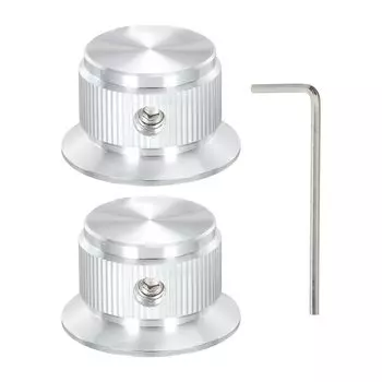 Ручка потенциометра uxcell, алюминиевая ручка управления гитарой с 1 валом, откручивающийся ключ для гитарного бас-гитарного усилителя мощности, регулировка громкости, диаметр 24 мм