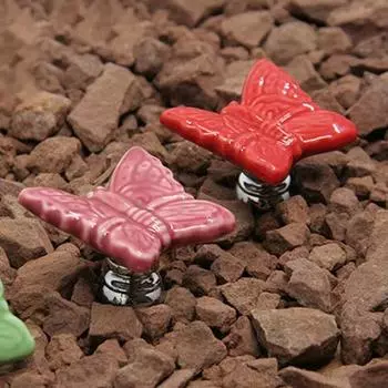 Ручка ящика в форме бабочки, бесплатная керамика, изысканная долговечная ручка шкафа, мебельная фурнитура зелёный