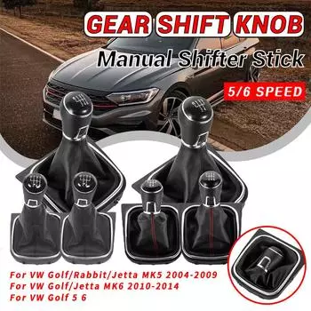 Ручка рычага переключения передач для VW Golf 6 5 Rabbit Jetta MK5 MK6 2004-2014 MT Ручка рычага автомобиля Аксессуары для салона Запасные части
