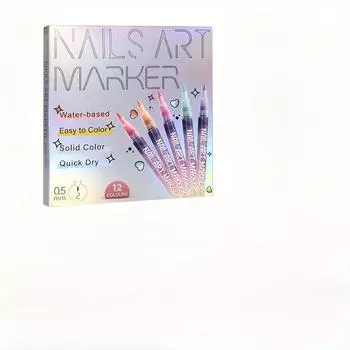 Ручка с 12-цветной акриловой краской, ручка для граффити на ногтях, быстросохнущая ручка для точечного шитья своими руками, ручка для точного 3D-граффити на ногтях, набор ручек для нейл-арта, быстросохнущая