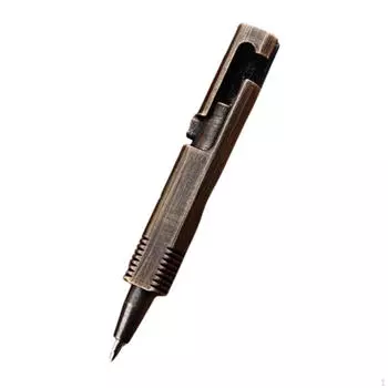 Ручка с черными чернилами для женщин и мужчин, для деловых поездок, латунная, компактная, карманная чёрный