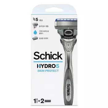 Ручка Schick Hydro 5 Skin Protect + 2 дополнительных лезвия, 1 набор, корейское бритвенное лезвие