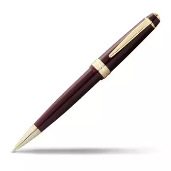 ручка шариковая cross bailey light полированная бордовая смола с золотистой отделкой