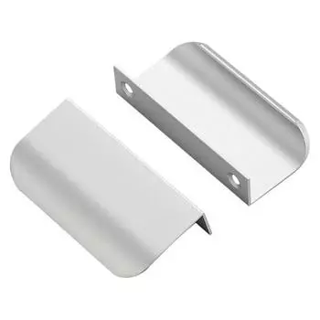 Ручка шкафа для пальцев Нержавеющая полированная поверхность Закругленный край Ручка шкафа для пальцев Скрытая ручка 8 cm белый
