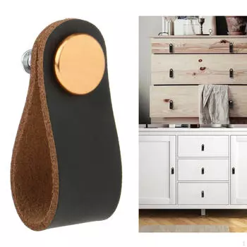 Ручка шкафа из искусственной кожи, ящик для ящика, ручки для чемодана с ручками Black