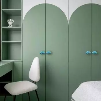 Ручка шкафа Ручка выдвижного ящика Гладкая поверхность Простая установка Керамическая ручка для шкафа в форме облака королевский синий