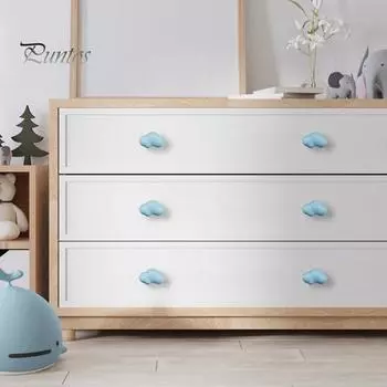 Ручка шкафа Ручка выдвижного ящика Гладкая поверхность Простая установка Керамическая ручка для шкафа в форме облака розовый