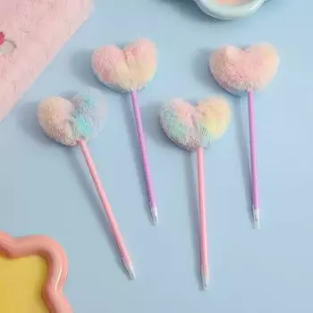 Ручка Signature Плюшевая шариковая ручка Нейтральная гелевая ручка Студенческая гелевая ручка Детская плюшевая ручка Студенческая green-round