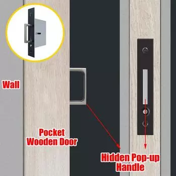 Ручка-скоба из цинкового сплава для раздвижной двери Gold Flush Hidden Handle Pocket Door Pop-Up Hidden Handle Durable Sliding Door Pull Hardware золотой