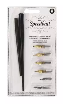 Ручка Speedball Cartoon Pen 2 Pen 4 2 Pen 1 Piece Drawing Pen Set Set, Holders, Nibs, Nibs, (1 пакет) чёрный
