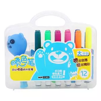 Ручка-спрей для краски, моющаяся, 12 цветов, детские инструменты для рисования акварелью, художественные принадлежности