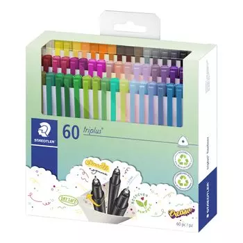 Ручка STAEDTLER Triplus Треугольный стержень 60 цветов 334 C60 на водной основе 0,3 мм