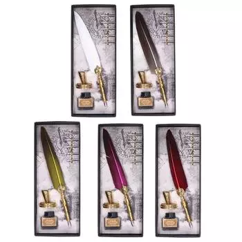 Ручка Свободное удобное письмо Винтажная элегантность Изысканное мастерство гусиное перо для Brown