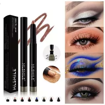 Ручка теней для век восьми цветов перламутровая водоустойчивая и не пачкая