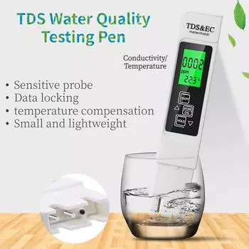 Ручка «Три в одном» TDS Pen EC Детектор проводимости Бытовая ручка для тестирования качества воды Бытовая ручка для тестирования качества воды на ядерное загрязнение белый