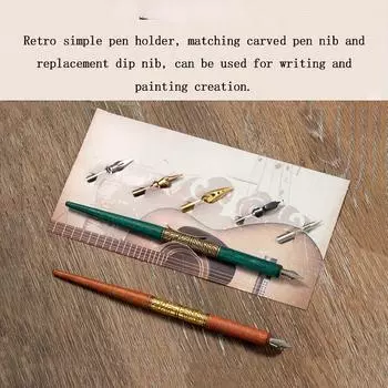 Ручка Twist Dip Pen Crystal с деревянной ручкой, винтажная ручка для каллиграфии, фирменная ручка, принадлежности для письма для искусства