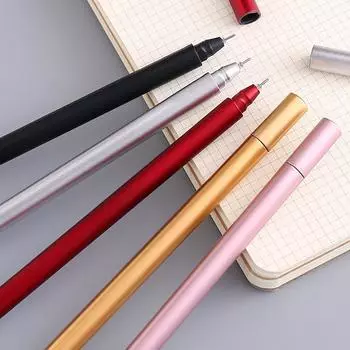 Ручка унисекс для студента с красной ручкой для девочки, черная ручка, металлический держатель для ручки, канцелярские принадлежности 0.5mm/10pcs чёрный