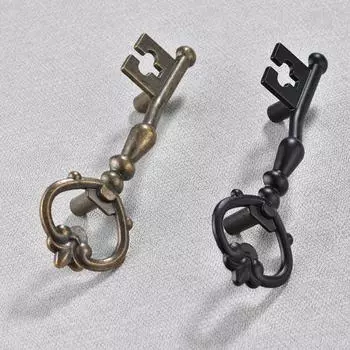 Ручка в форме ключа, антикварная ручка из металла Diplopore, простая в установке, ручка для двери шкафа бронзовый