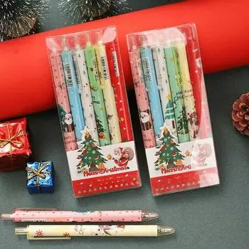 Ручка в рождественской упаковке с нейтральным рисунком, гладкое письмо, милый дизайн для подарка на Рождество, подходит для письма в офисе и школе.
