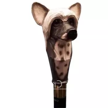 Ручка в виде головы китайской хохлатой собаки, резная деревянная трость, трость, новый дизайнер