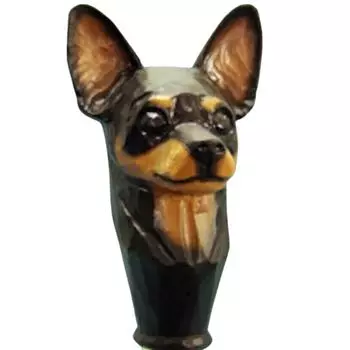 Ручка в виде головы собаки чихуахуа, резная, лучший новый подарок, деревянная трость для ходьбы, трость fstytl