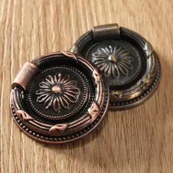 Ручка выдвижного ящика в стиле ретро, античный цветок, резная ретро ручка шкафа для шкафа, шкафа 45mm/1.77