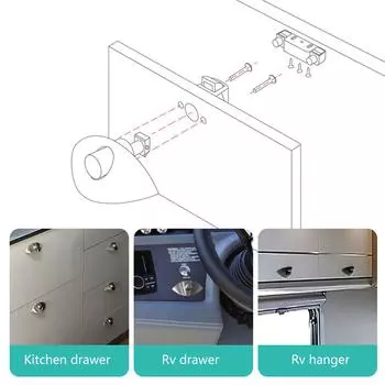 Ручка замка для шкафа Мебельный дверной замок Фурнитура для шкафа Бытовая техника Ящик с защелкой без ключа Кнопка замка Нажимная защелка Защелка M