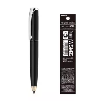 Ручка Zebra на водной основе с черным стержнем, с черными чернилами и сменным стержнем P-WYSS68-BK-INK-AZ