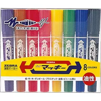Ручка Zebra Oil High Mackie 8 цветов MC-8C