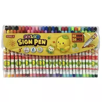 Ручка-знак Donga Yellow Chick Sign, 46 цветов, 56р, разные цвета, 1 комплект, корейские игрушки