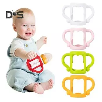 Ручки для детских бутылочек Силиконовые ручки без бисфенола-А Удобная ручка Мягкая безопасная легко чистящаяся ручка Крышка для бутылочек Детские аксессуары зелёный