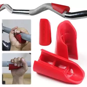 Ручки для гантелей, силиконовые ручки для штанги и гантелей, чехол для штанги для тренировки рук и предплечий Red