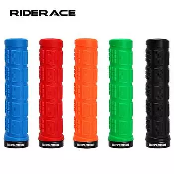 Ручки для горного велосипеда с алюминиевым сплавом, стопорное кольцо, чехол для руля велосипеда, противоскользящие, прочные, ударопрочные, резиновые ручки, аксессуары для велоспорта чёрный