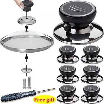 Ручки для крышек кухонных кастрюль универсальные крышки для кастрюль держатели сменные крышки ручка ручка устойчивый инструмент с отверткой подарок