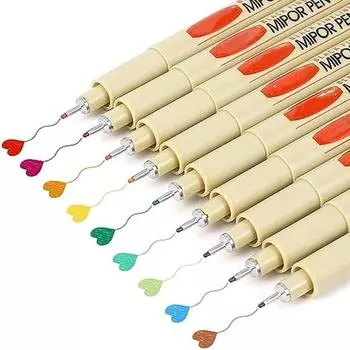 Ручки для рисования Micro Fineliner: 9-цветные библейские маркеры в технике дзентангл (0.5mm) Водонепроницаемые технические ручки 9pcs