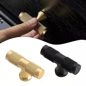 Ручки для шкафов Ручки для ящиков Кухонные шкафы Ручки для шкафов Золотая рифленая ручка Мебельные ручки для дверей шкафов Фурнитура чёрный