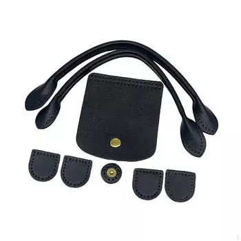 Ручки для сумок для вязания крючком Набор замков с откидной крышкой DIY Пельмени чёрный