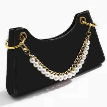 Ручки для сумок со сменными цепочками и зажимами, двухслойная искусственная жемчужина, толстая цепочка, декоративный ремень для сумки через плечо, съемная цепочка для сумок своими руками серебряный